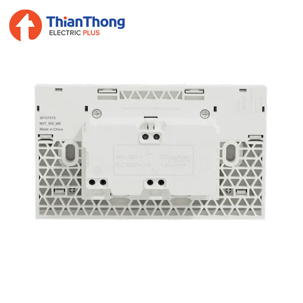 Schneider ชุดเต้ารับคู่ 3 ขาและสวิตช์ควบคุม+หน้ากาก ชไนเดอร์ Socket-outlet with switch M3T-SIS-WE White สีขาว รุ่น AvatarOn A