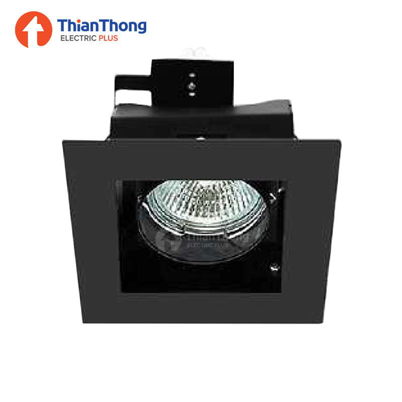 โคมไฟ Downlight ดาวน์ไลท์ฮาโลเจน MR16 เหลี่ยมแบบปรับมุมได้ สีดำ Black TSL-6-B-531