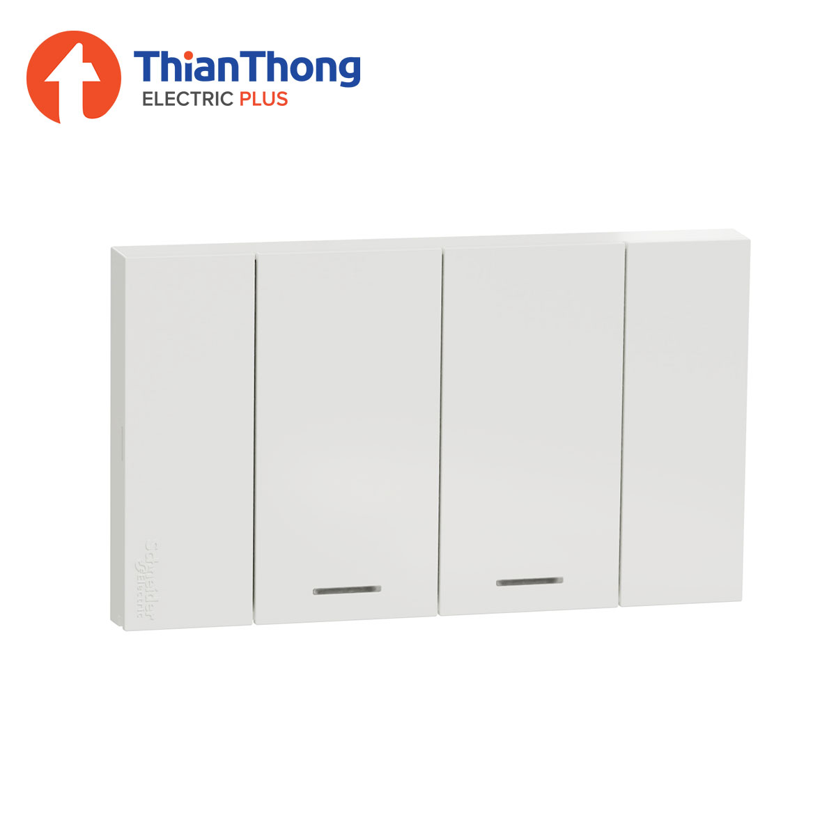 Schneider ชุดสวิตช์ทางเดียว 2 ช่อง ชไนเดอร์ 2 Gang, 1 Way Switch M size, White สีขาว A7032F_WE รุ่น AvatarOn A