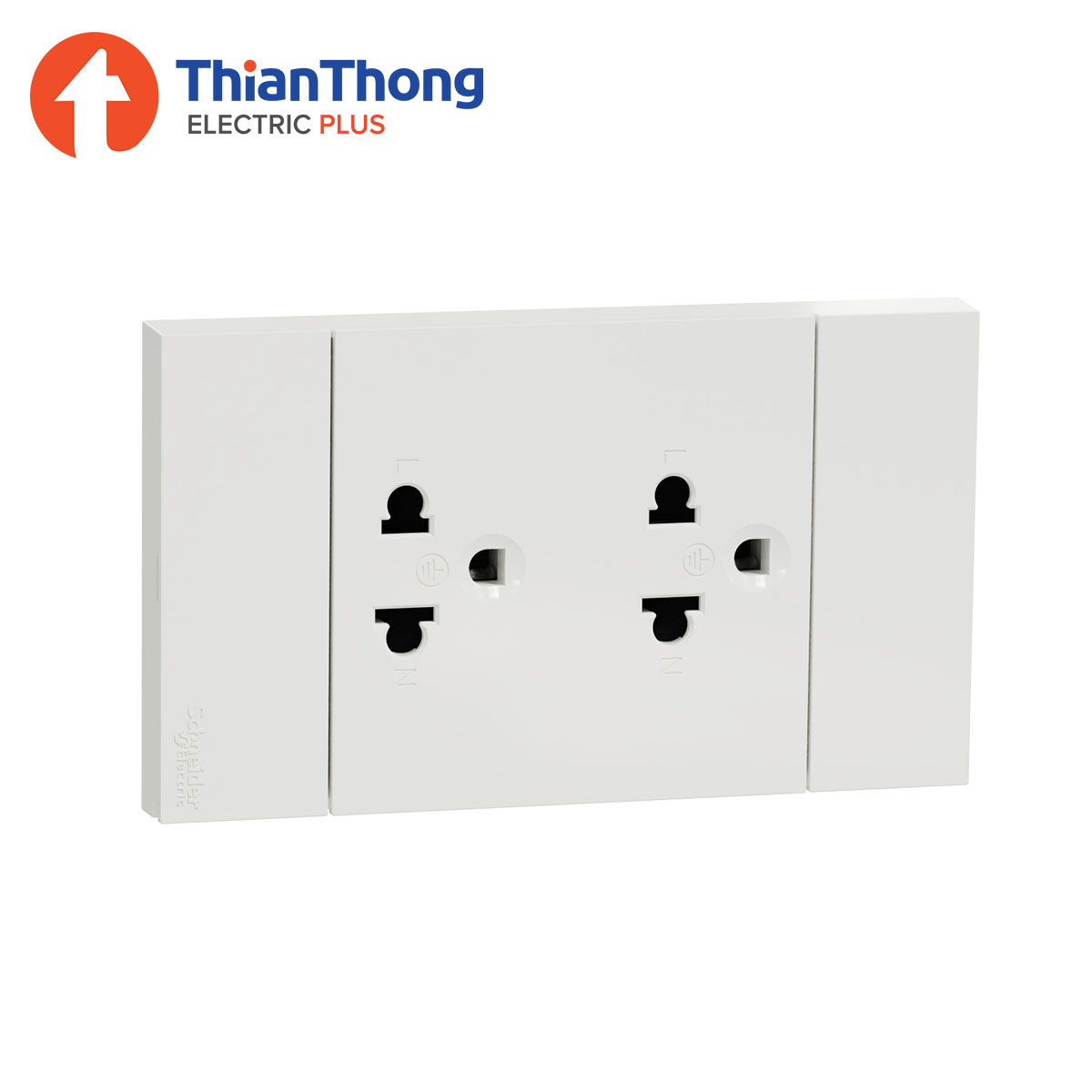 Schneider ชุดเต้ารับคู่ 3 ขา+หน้ากาก ชไนเดอร์ Socket-outlet A70426UST_WE White สีขาว รุ่น AvatarOn A