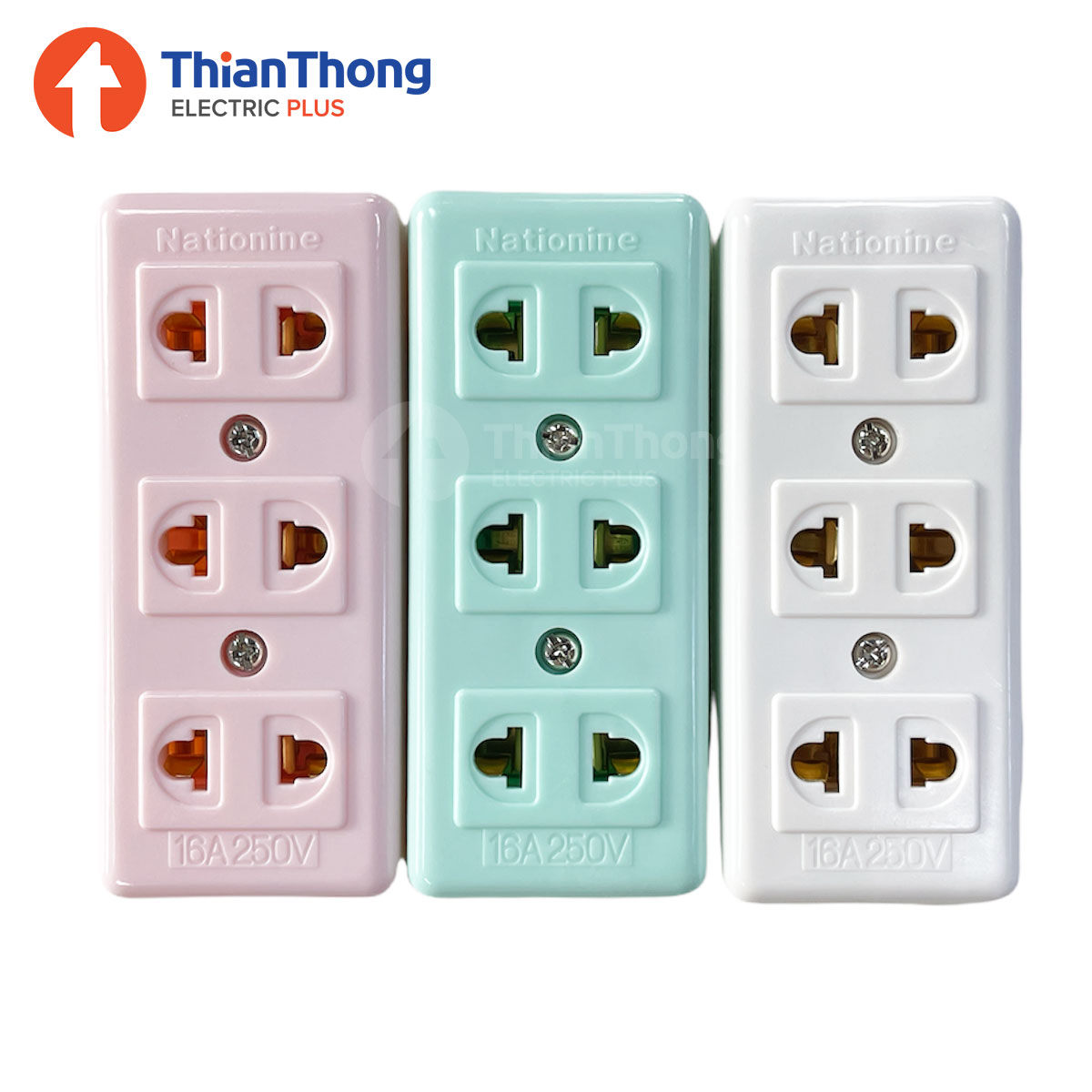 ปลั๊กลอย 3 ช่อง คละสี Mounted Socket Outlets เต้ารับสำเร็จรูป