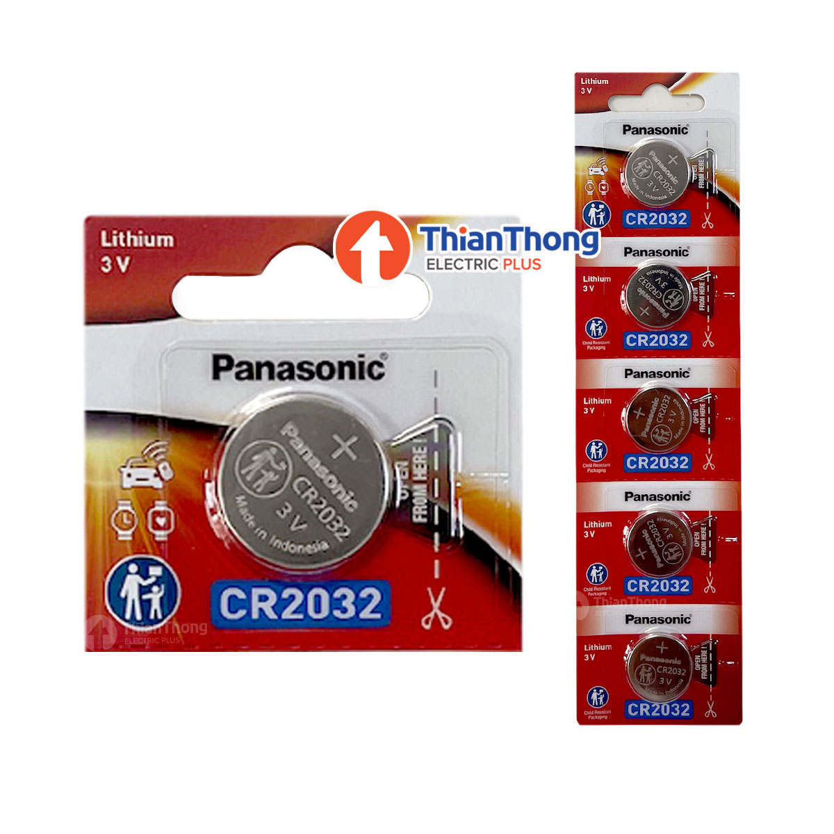 Panasonic Battery Lithium Coin ถ่านกระดุม พานาโซนิค CR2032 รับประกันแท้ 100%