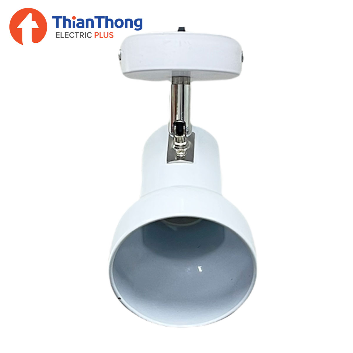 โคมไฟติดลอย CEILING MOUNT TRACK LIGHT TL-504 สำหรับหลอดขั้ว E27 ก้านเงิน 220V White - STW สีขาว