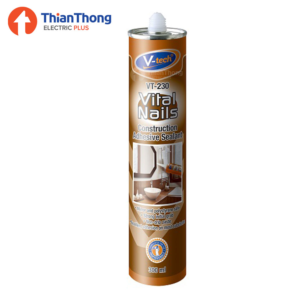 V-TECH กาวตะปู กาวพลังตะปู วีเทค Vital Nails สีน้ำตาล VT-230