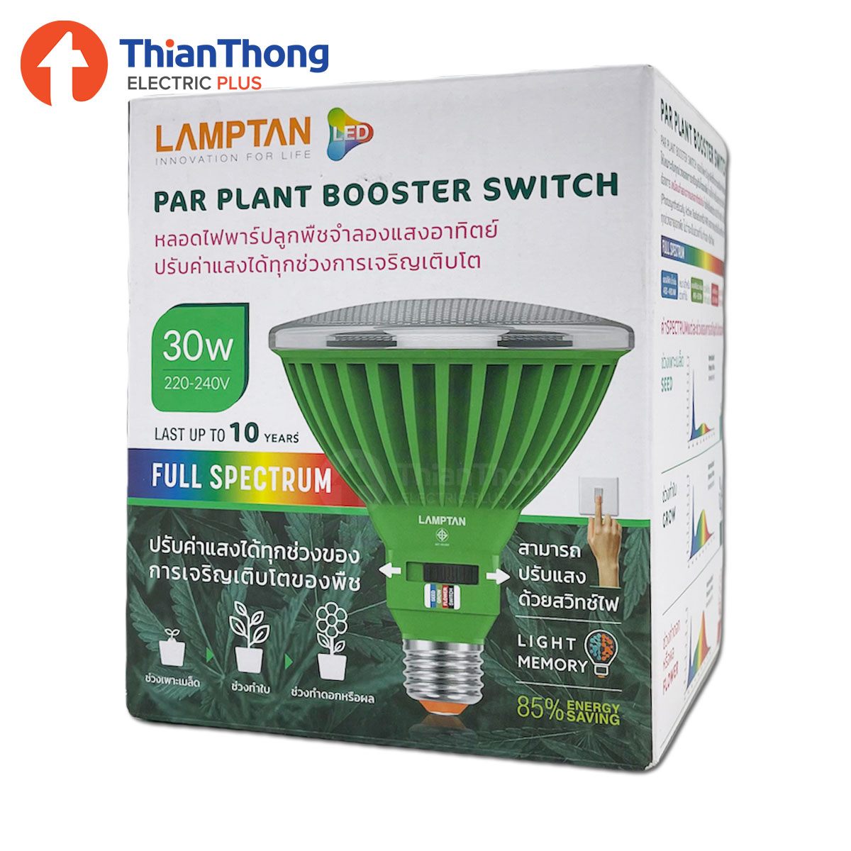 Lamptan หลอดไฟปลูกต้นไม้ สปอร์ตไลท์ พาร์ 38 แลมป์ตั้น Par Plant Booster Switch 30W