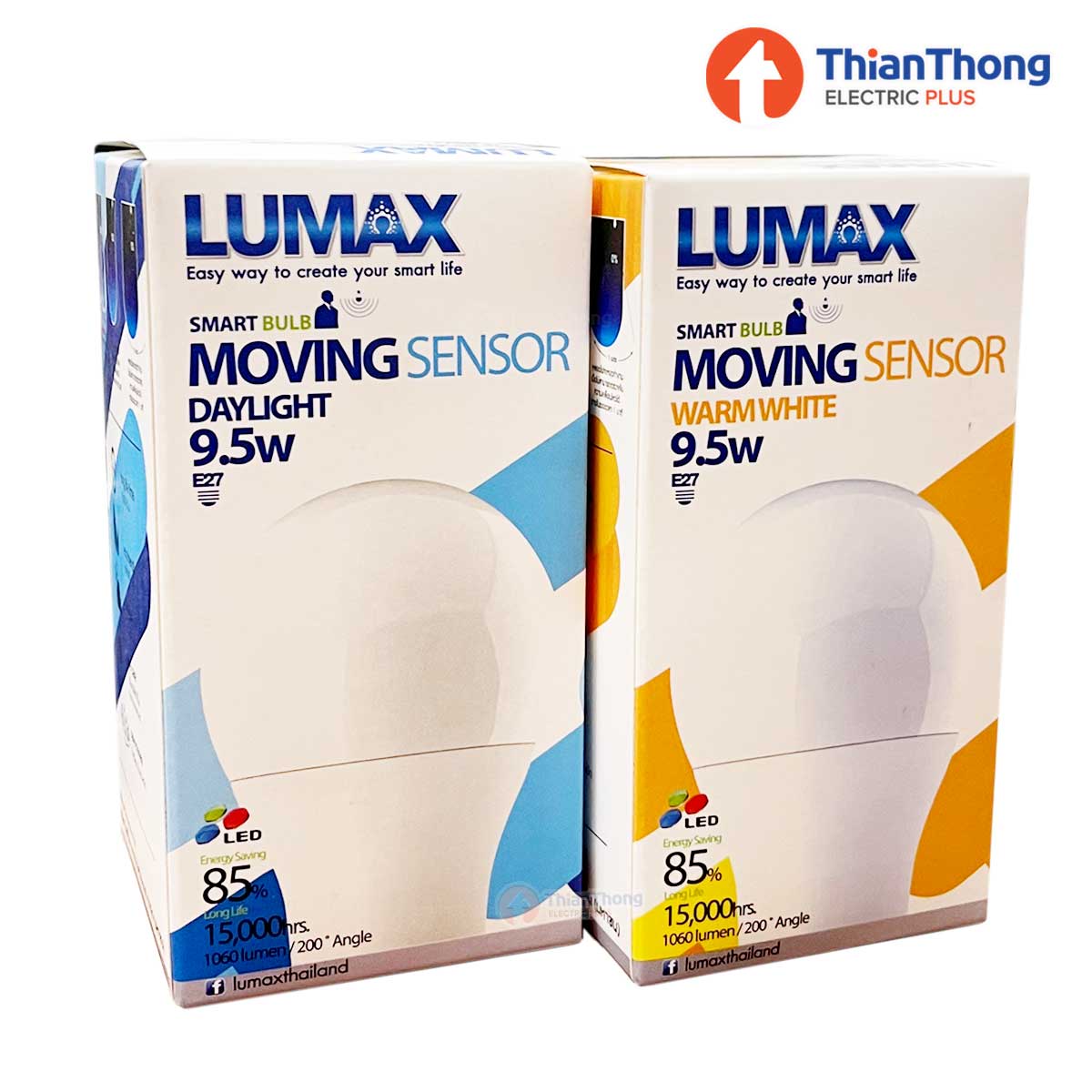 Lumax หลอดไฟ เซนเซอร์ ลูแมกซ์ LED Smart Bulb Moving Sensor 9.5W