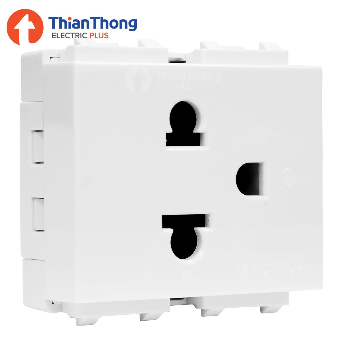 HACO เต้ารับ3 ขาเดี่ยว รุ่น ไอคอน ฮาโก้ Single 3 pin Euro-American Socket - Icon IC-E132 (ปลั๊กกราวด์เดี่ยว)