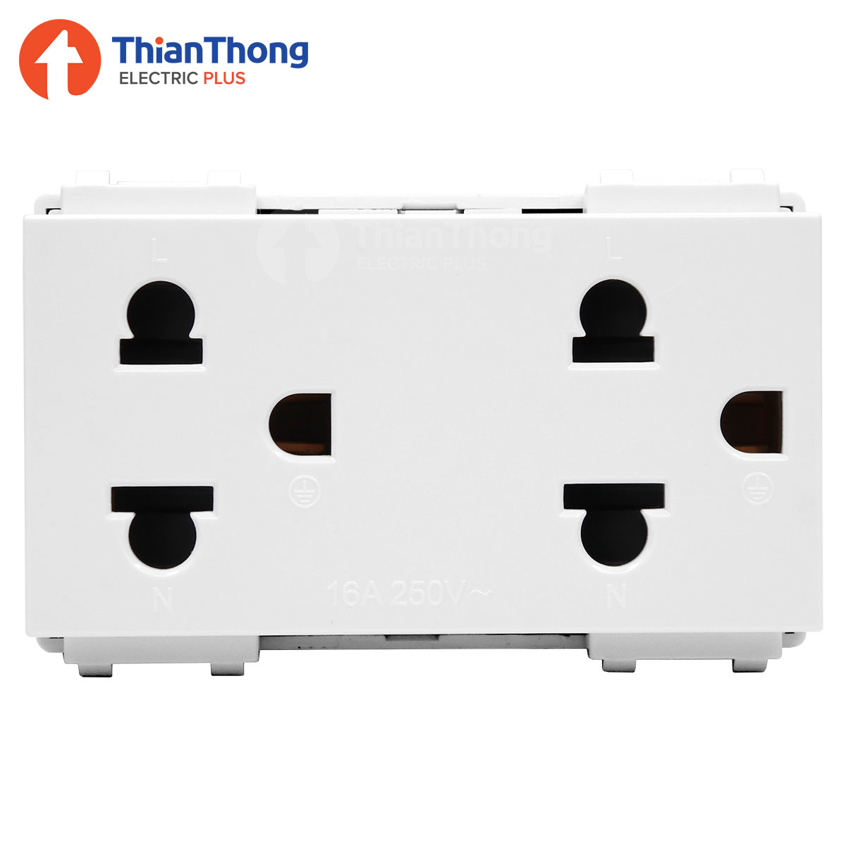 HACO เต้ารับคู่ 3 ขา รุ่น ไอคอน ฮาโก้ Duplex 3 pin Euro-American Socket - Icon IC-E233 (ปลั๊กกราวด์คู่)