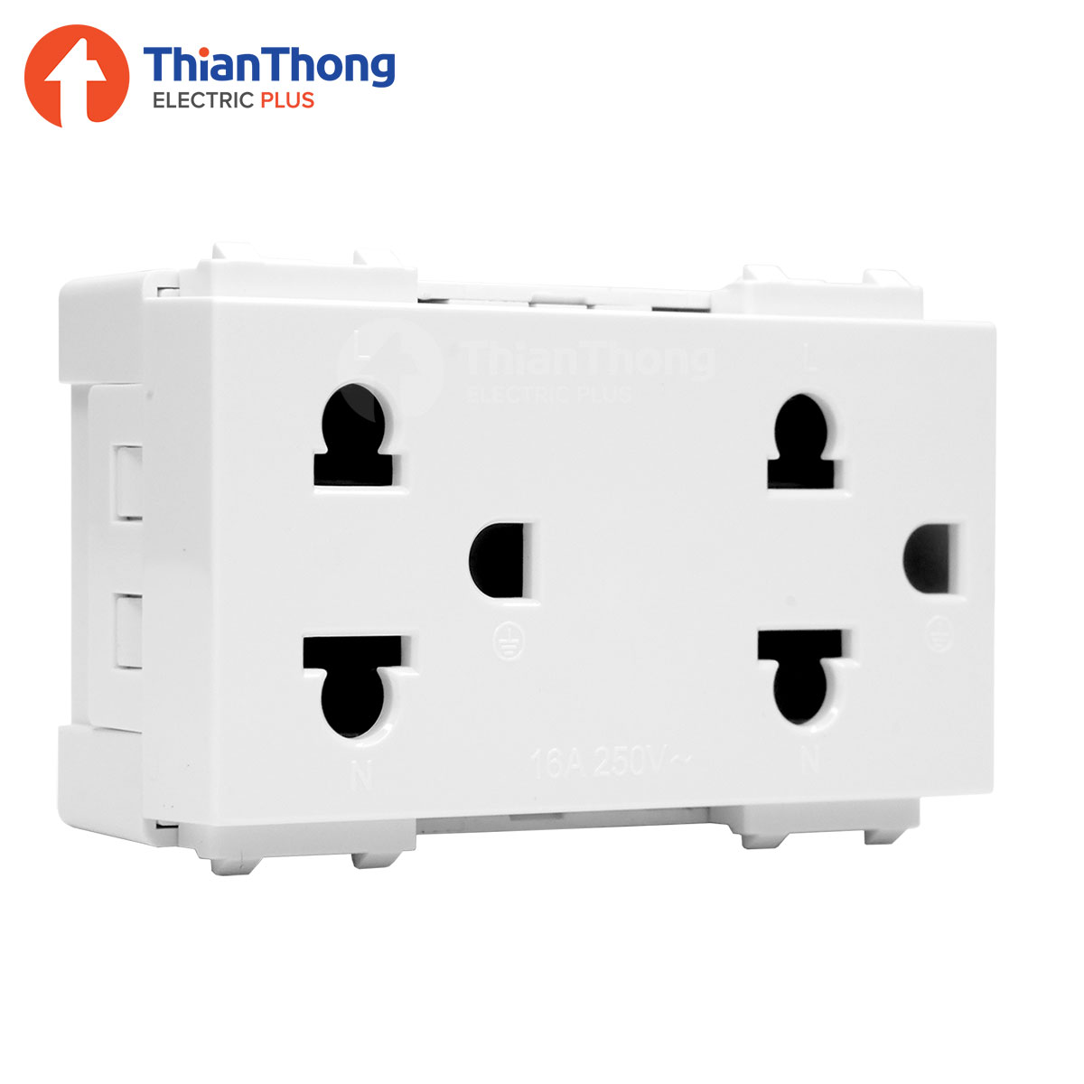 HACO เต้ารับคู่ 3 ขา รุ่น ไอคอน ฮาโก้ Duplex 3 pin Euro-American Socket - Icon IC-E233 (ปลั๊กกราวด์คู่)