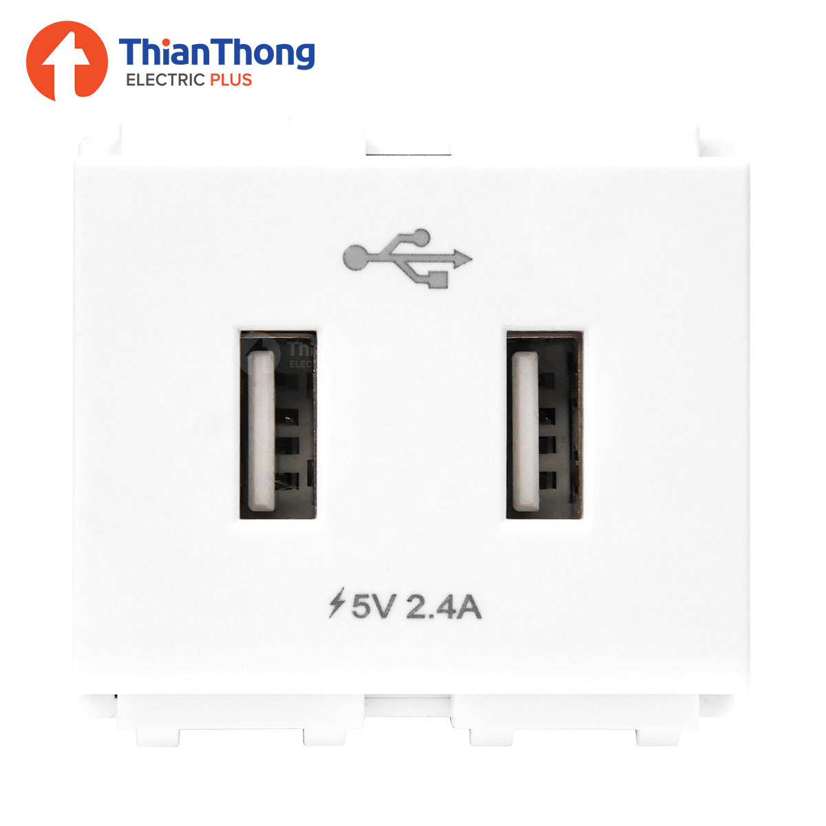 HACO เต้ารับ USB 2 ช่อง รุ่น ไอคอน ฮาโก้ Duplex USB Charger Socket 2.4A 5V - Icon IC-USB2