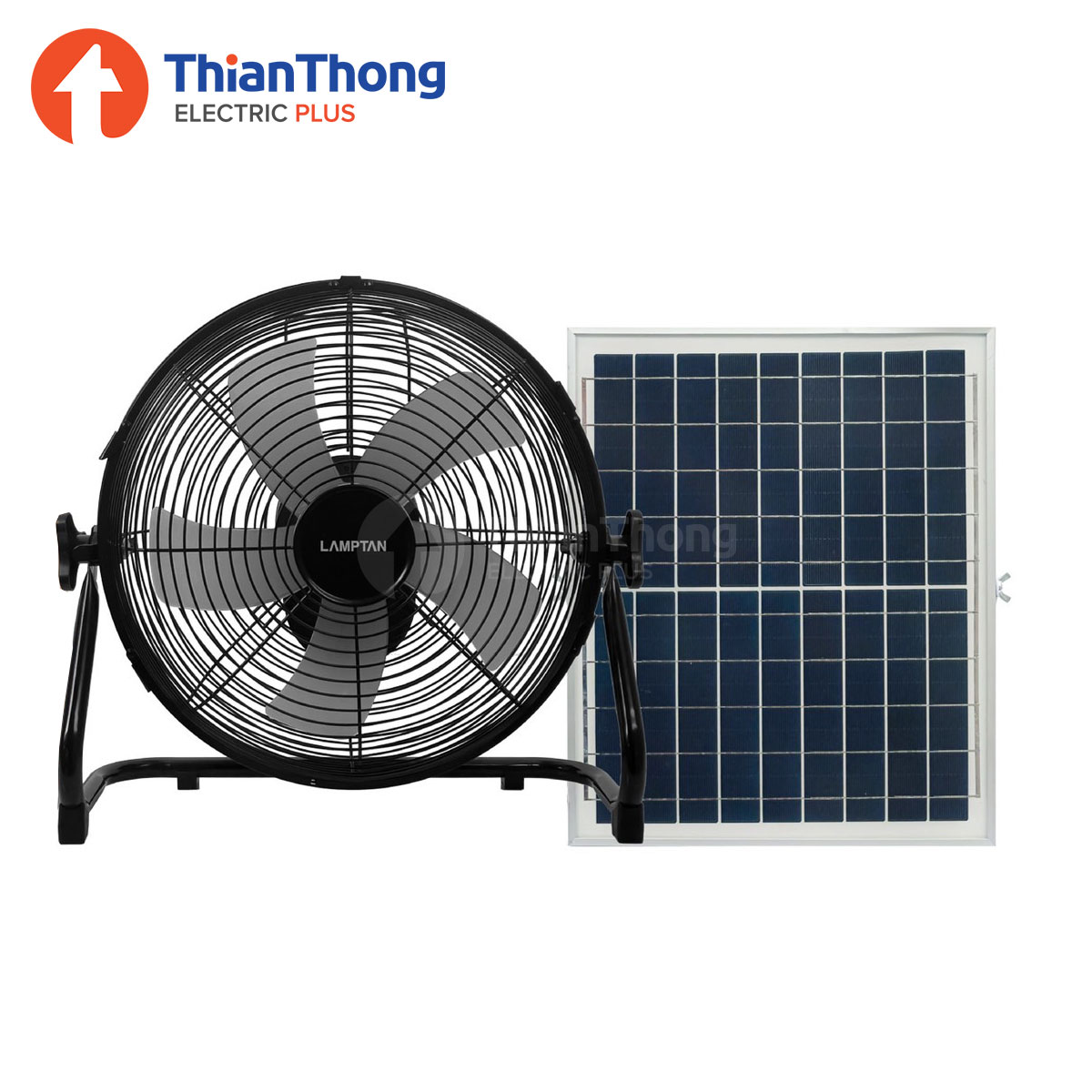 Lamptan พัดลมพลังงาน แสงอาทิตย์ 5 ใบพัด 14นิ้ว โซล่าเซลล์ แลมป์ตั้น Solar Fan 5 Blades 14"