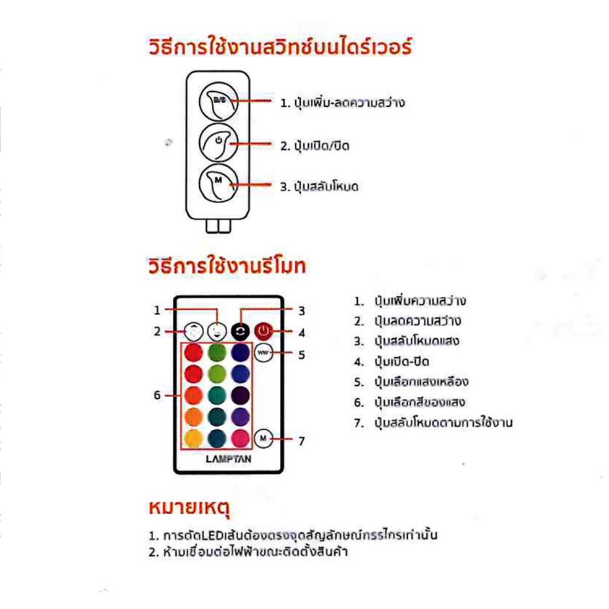Lamptan ไฟเส้นเปลี่ยนสี อัจฉริยะ ครบชุด 3 เมตร แลมป์ตัน Smart Wi-Fi Strip Light Warm White & RGB 3 Meters 18W