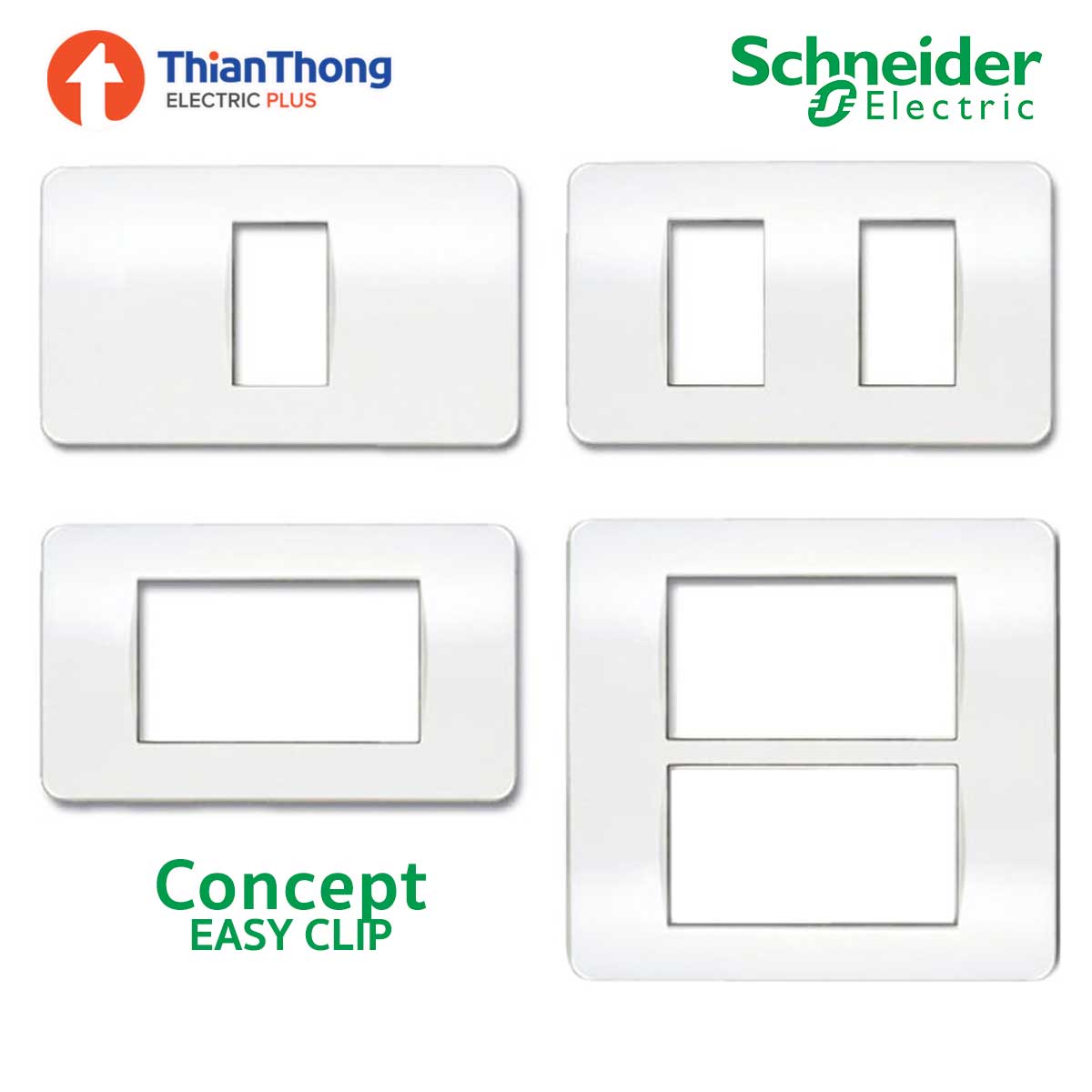 Schneider ฝา 1-6 ช่องชไนเดอร์ Electric Concept 1-6 Gang Flush Plate with Plastic Grid (Clipsal)