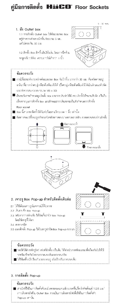 HACO เต้ารับฝังพื้น (สแตนเลส) HSI-12SW/P สำหรับรุ่น Primo, Icon 