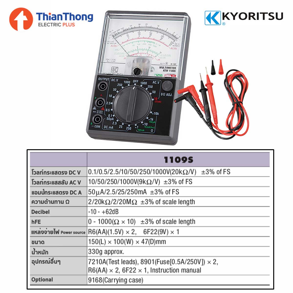 Kyoritsu เคียวริทซึ อนาล็อคมัลติมิเตอร์ Analogue Multimeters รุ่น KEMA