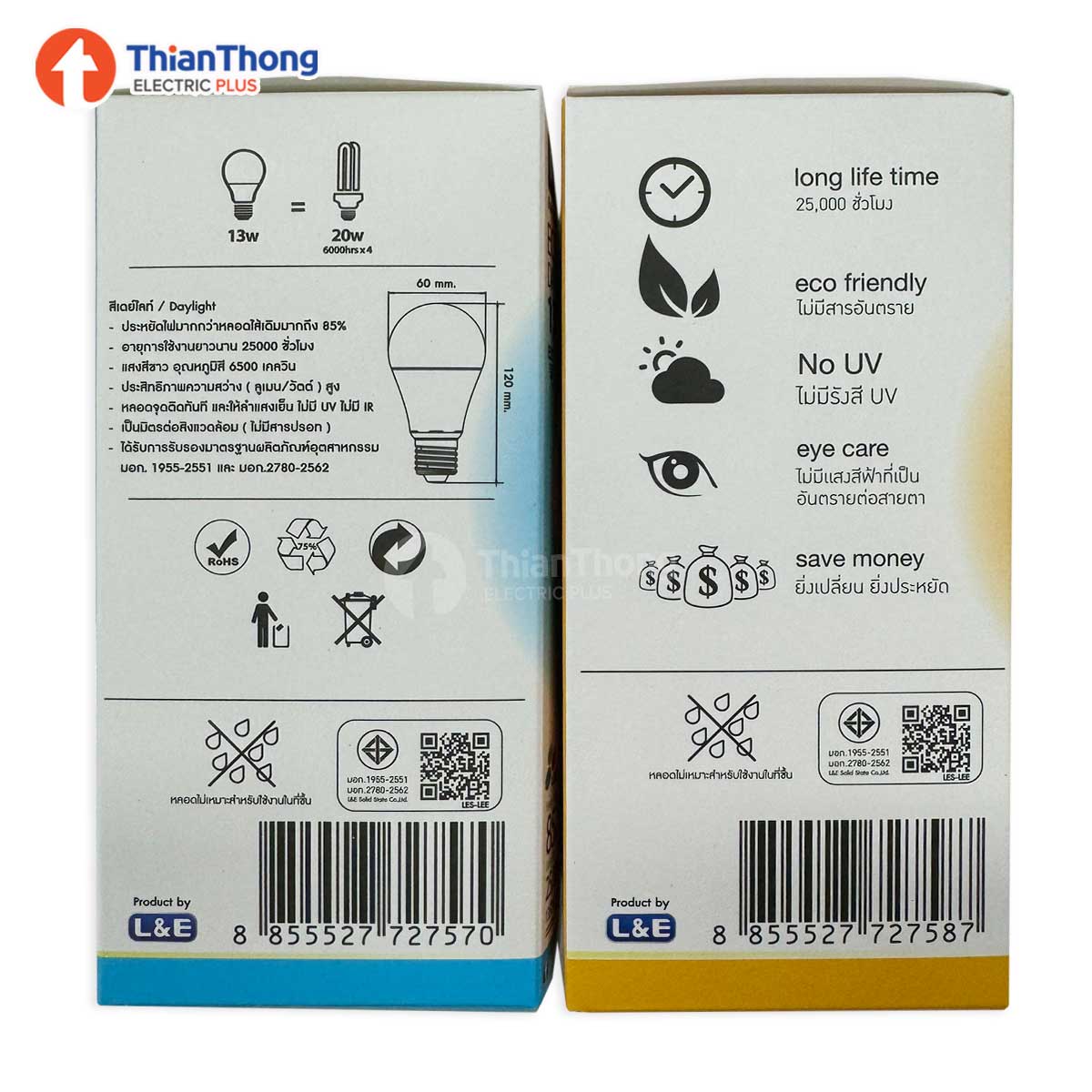 Lumax หลอดไฟ LED หรี่ไฟได้ ลูแมกซ์ LED Ecobulb Bulb A60 Dimmable 13W E27