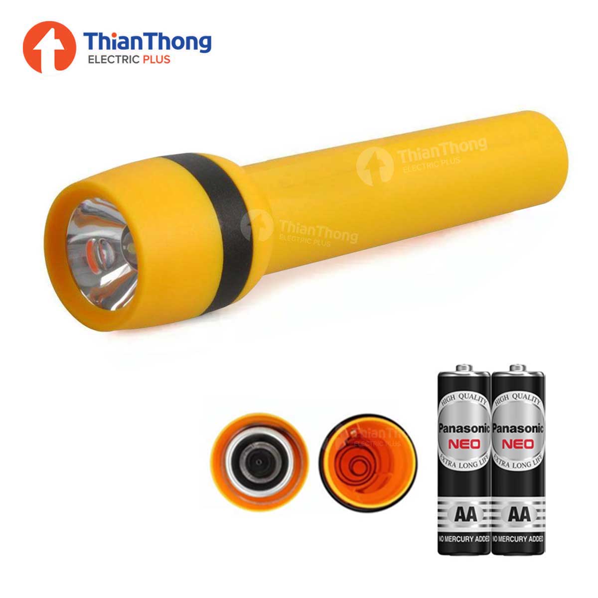 Panasonic ไฟฉาย LED พร้อมถ่านไฟฉาย พานาโซนิค LED FlashLight Yellow BF-BG33KTT-Y