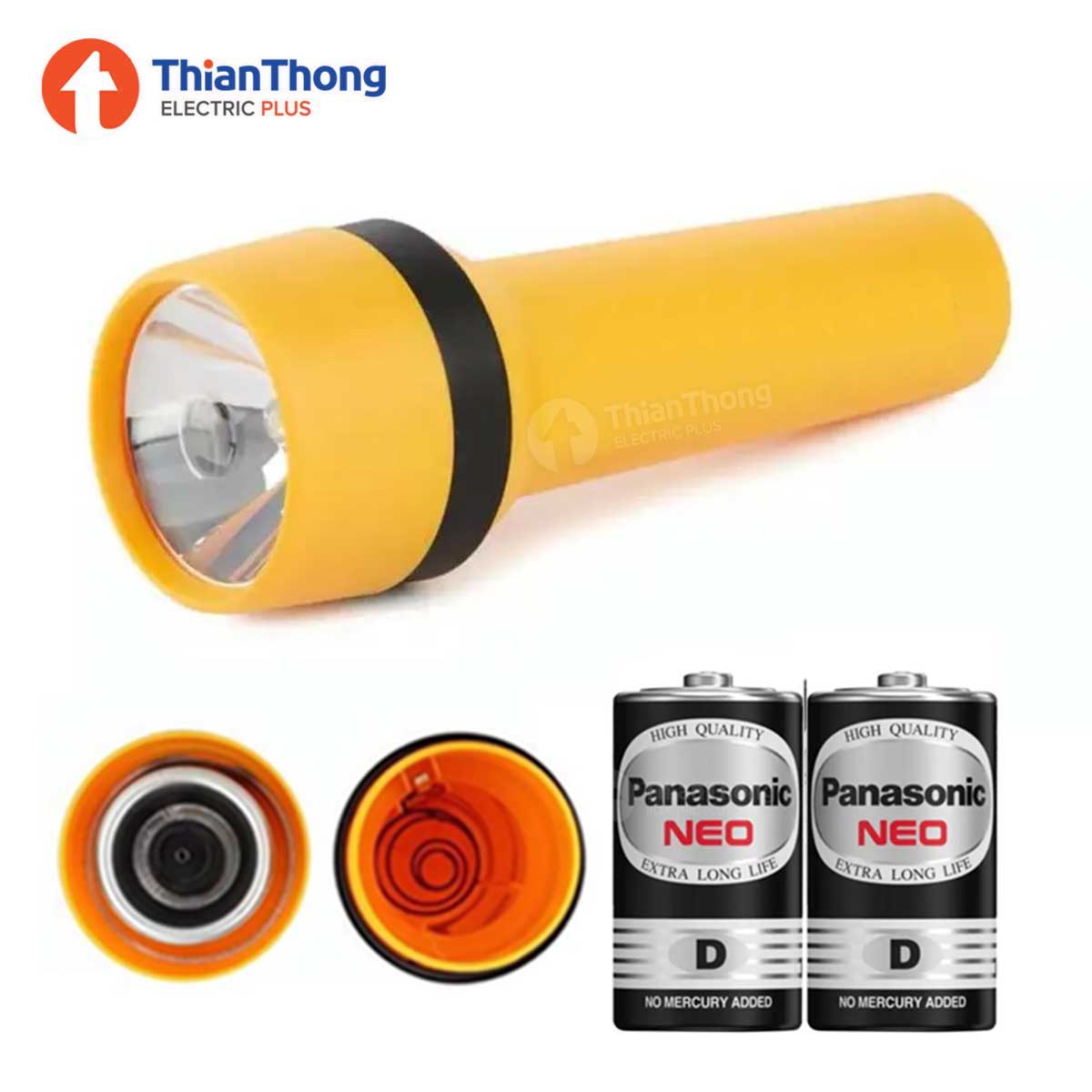 Panasonic ไฟฉาย LED พร้อมถ่านไฟฉาย พานาโซนิค LED FlashLight Yellow BF-BZ011KT-Y 