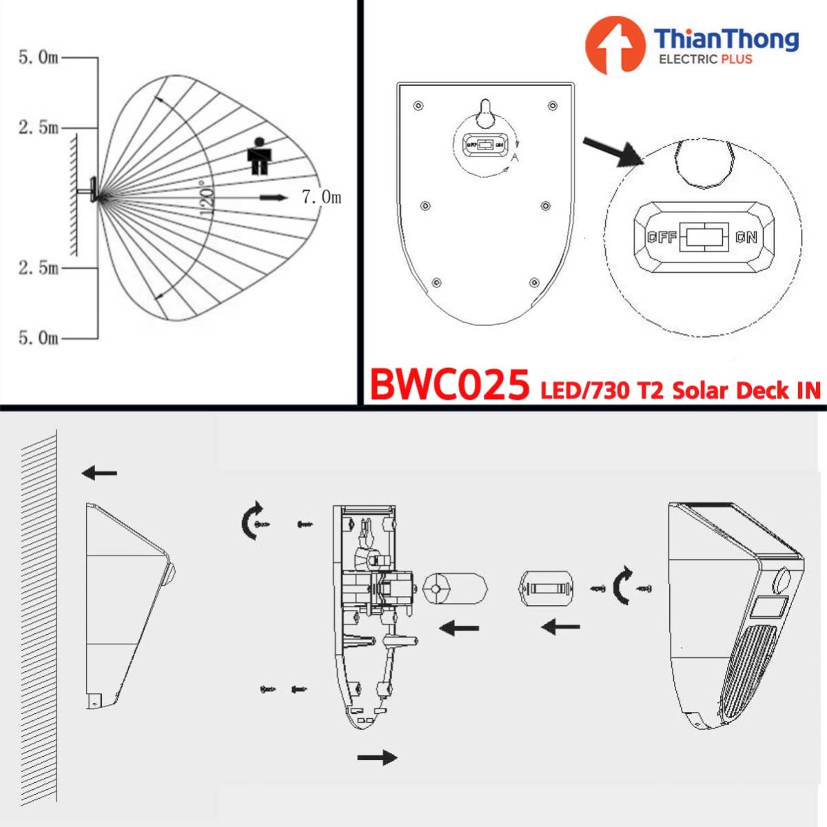 BWC025 LED/730 T2 Solar Deck IN
