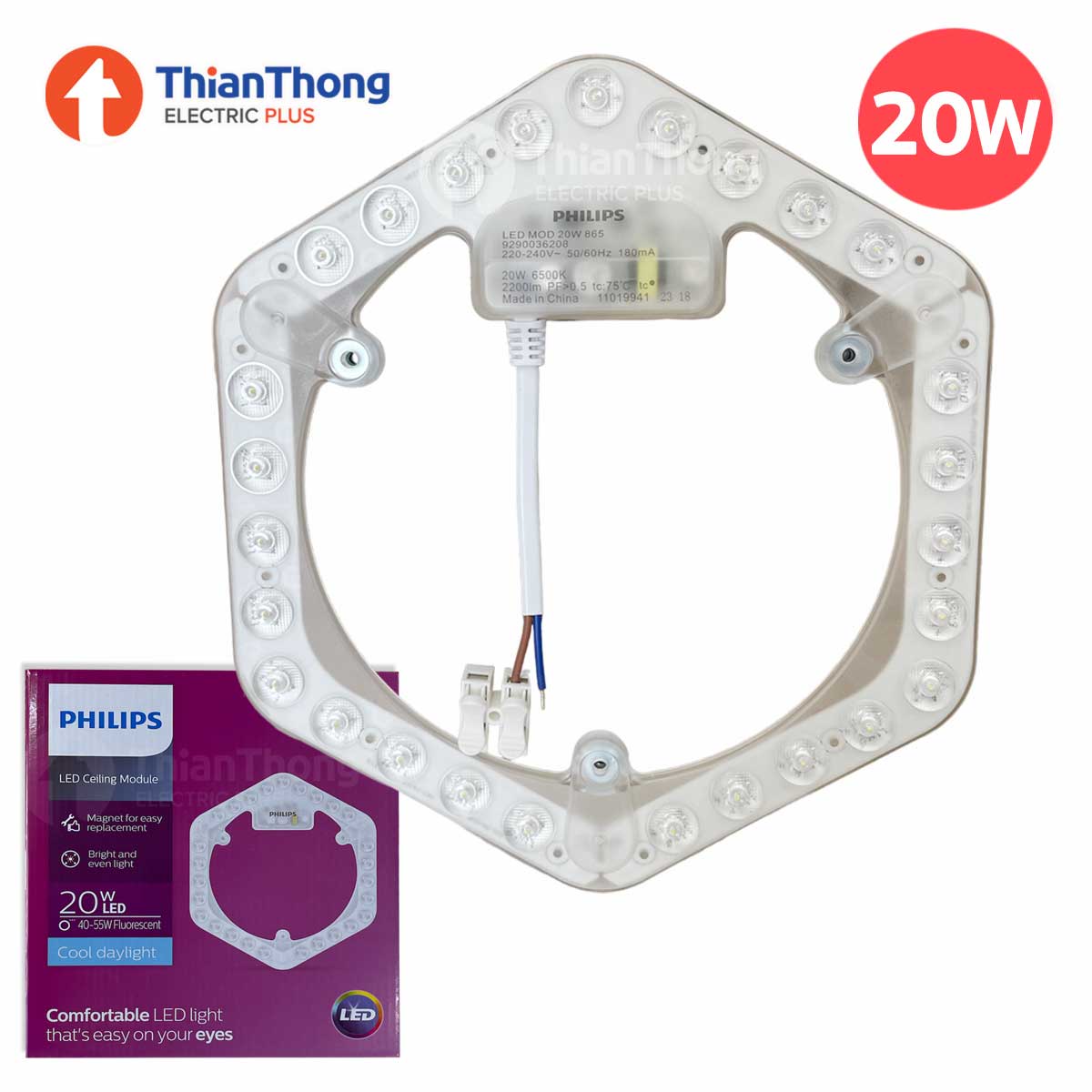 Philips แผงไฟโมดู โคมเพดาน ฟิลิปส์ LED Ceiling Module 20W Daylight 6500K