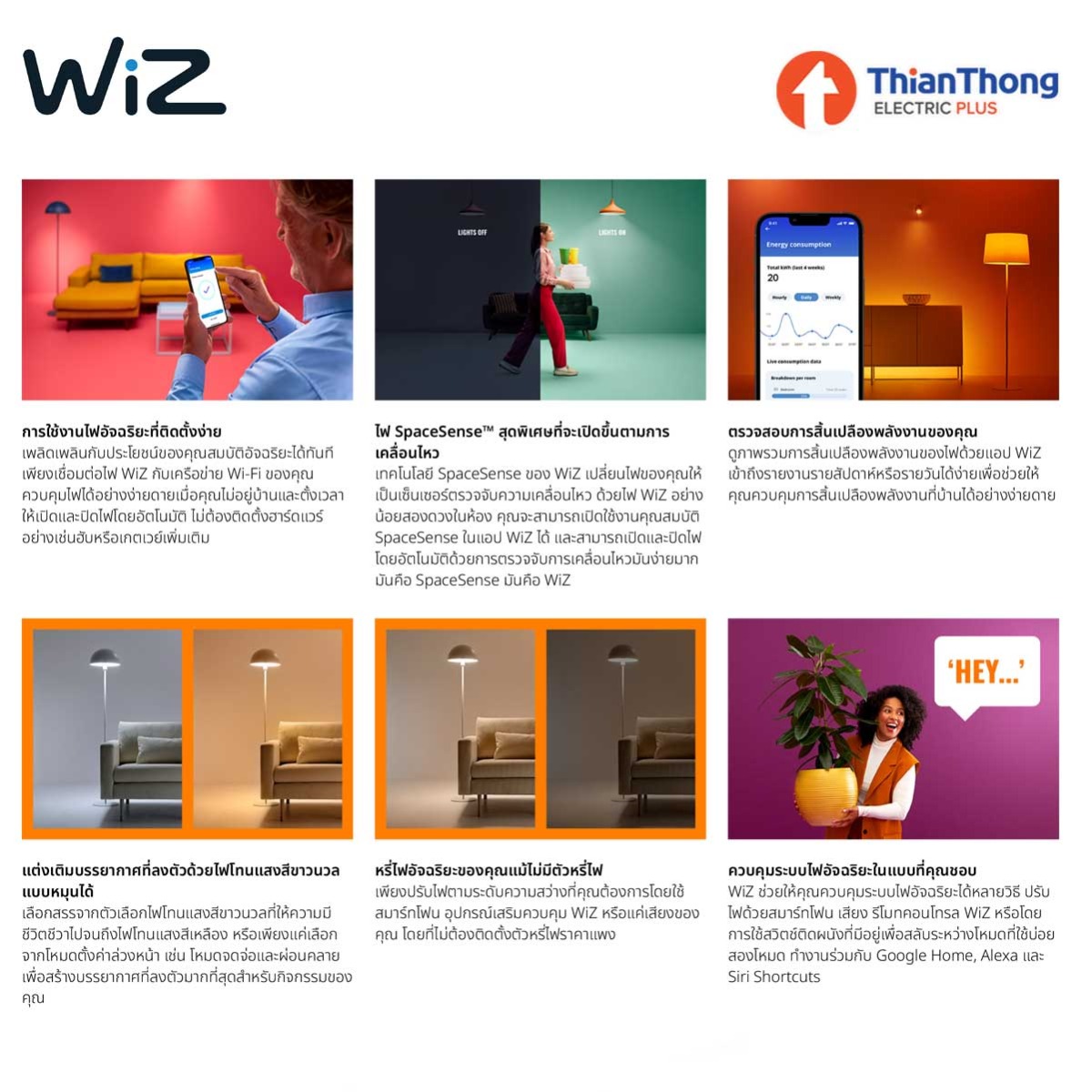 PHILIPS WIZ หลอดไฟอัจฉริยะ ปรับสีได้ 16 ล้านสี ฟิลิปส์ วิช LED Bulb Colors/Tunable White 13W A67