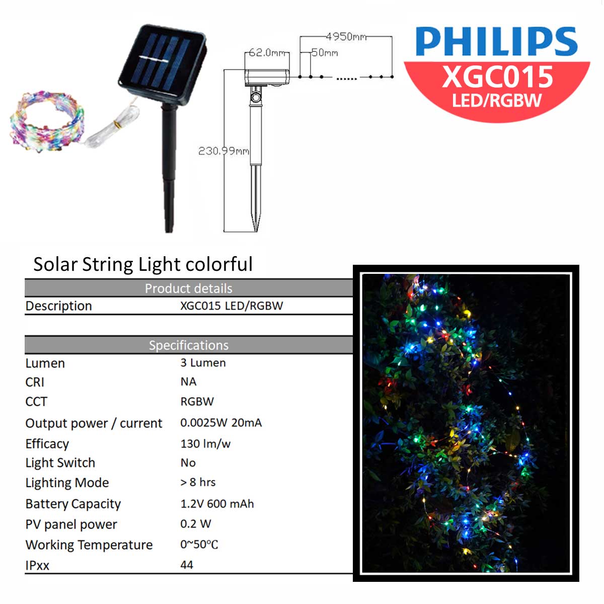 Essential SmartBright Solar XGC015 LED/RGBW