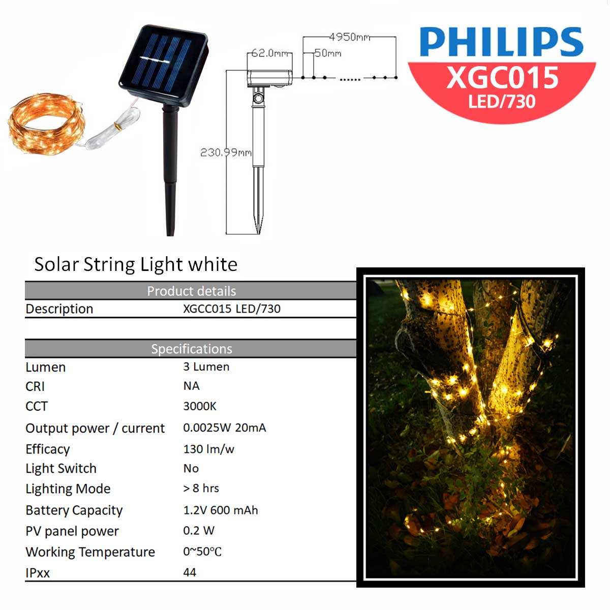 Essential SmartBright Solar XGC015 LED/730