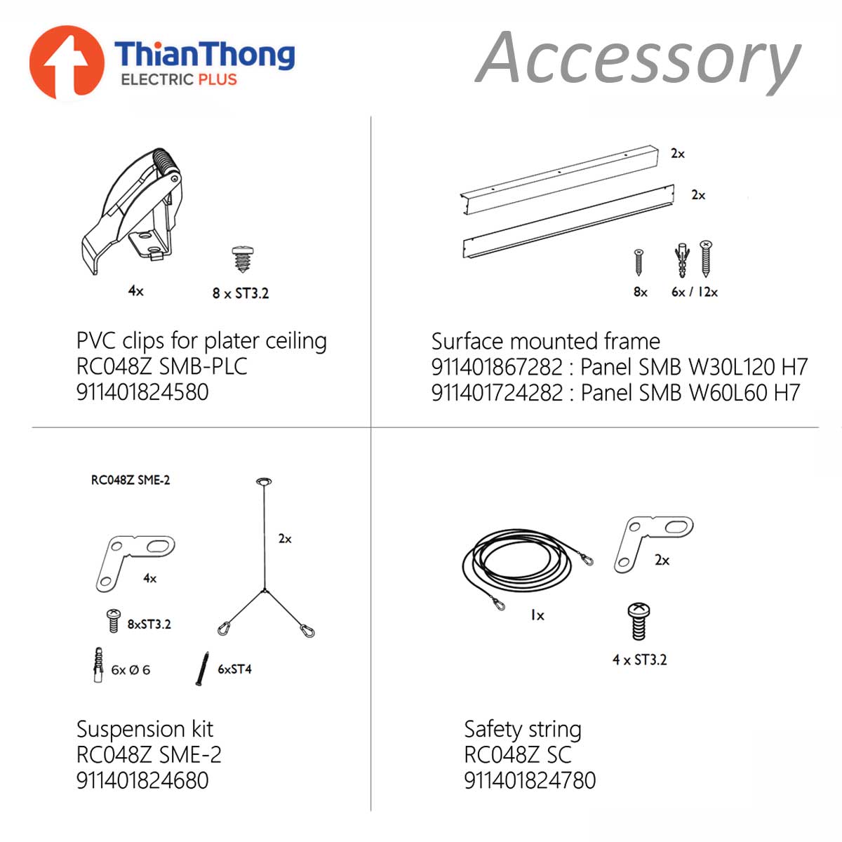 Philips โคมไฟ ติดเพดาน สมาร์ทไบร์ท พาแนล ฟิลิปส์ LED SmartBright Direct Lit Panel RC048B 42W
