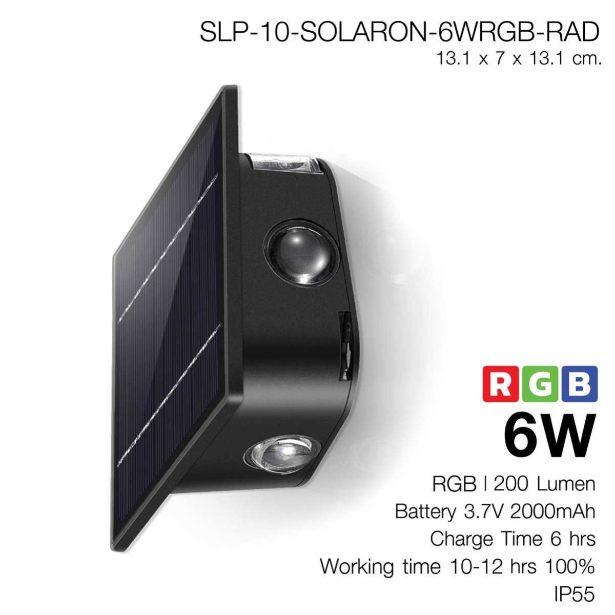 โคมไฟติดผนัง โซล่าเซลล์ 6W SLP SolarOn OutDoor Wall Lamp 6WRGB-RAD