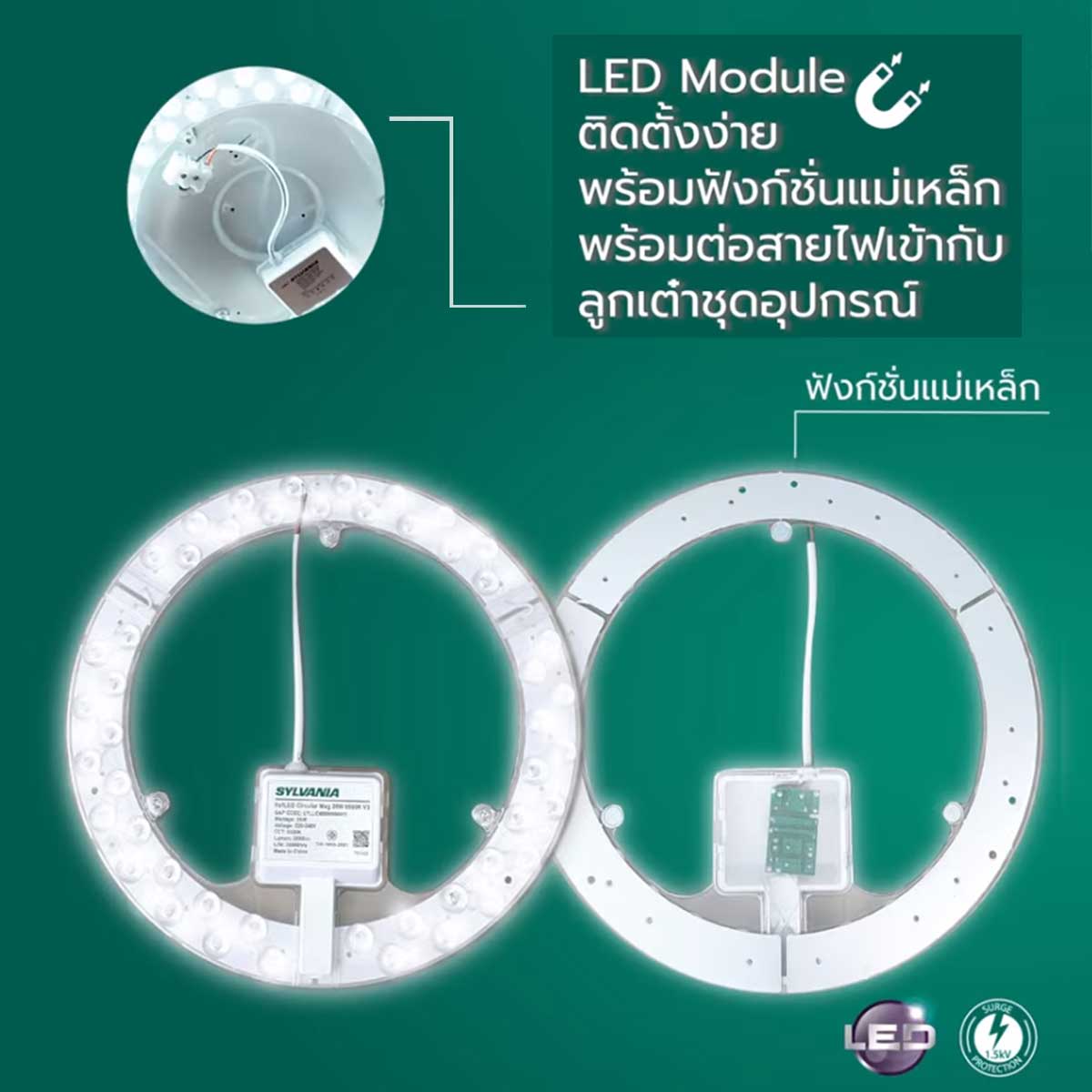 Sylvania แผงไฟ LED โคมไฟเพดาน รุ่น RefLED Circular Mag V3 28W 36W
