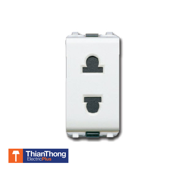 Schneider Socket เต้ารับเดี่ยว 2 ขา พร้อมม่านนิรภัย ชไนเดอร์ 16A 250V ขนาด 1 ช่อง 3426USMP
