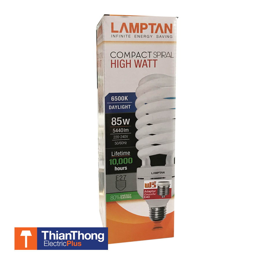 Lamptan Compact Spiral High Watt หลอดไฟ แลมป์ตั้นรุ่นไฮวัตต์ 85W E27 Daylight