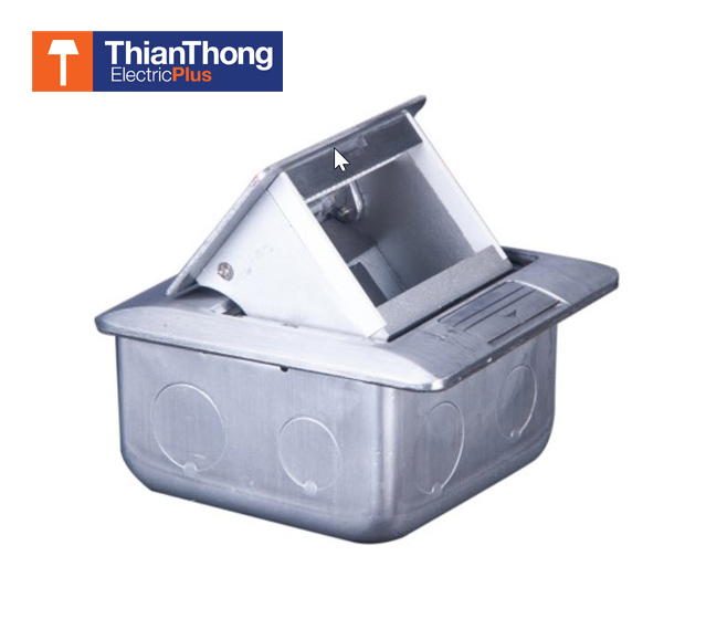 Schneider เต้ารับฝังพื้น อลูมิเนียม พร้อมกล่องฝัง ไม่รวมอุปกรณ์ภายใน ชไนเดอร์ Empty Floor Socket box aluminium CON224-ABE