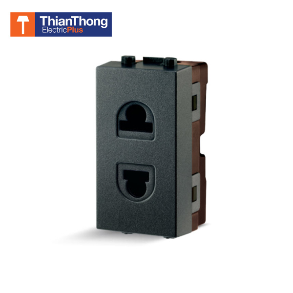 Chang ปลั๊กฝังเดี่ยว แบบมีม่านนิรภัย ตราช้าง รุ่น P-803 C Black สีดำ iModern 