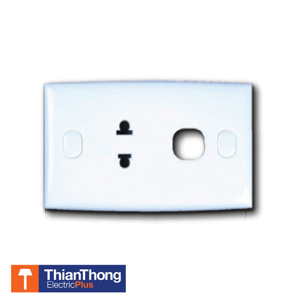 Schneider เต้ารับเดี่ยว 2 ขา พร้อมม่านนิรภัย + 1 ช่องใส่สวิทซ์ ชไนเดอร์ (คลิปเซล) Single Plug Socket with 1 gang E426UX S-Classic