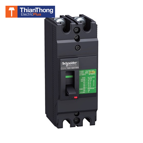 Schneider เซอร์กิตเบรกเกอร์ ชไนเดอร์ Circuit breaker Easypact 2 Pole EZC100H 15A - 50A