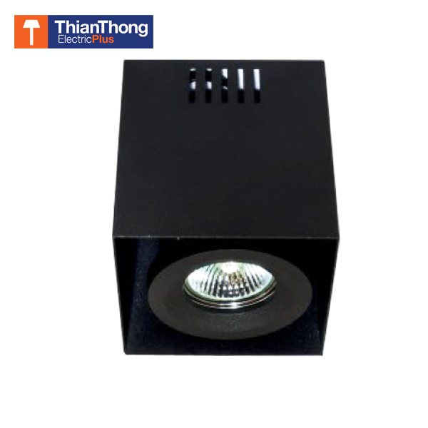 โคมไฟ Downlight ดาวน์ไลท์ฮาโลเจน MR16 เหลี่ยม ชนิดติดลอย สีดำ TSL-3-B-570-1