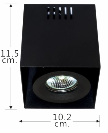 โคมไฟ Downlight ดาวน์ไลท์ฮาโลเจน MR16 เหลี่ยม ชนิดติดลอย สีดำ TSL-3-B-570-1