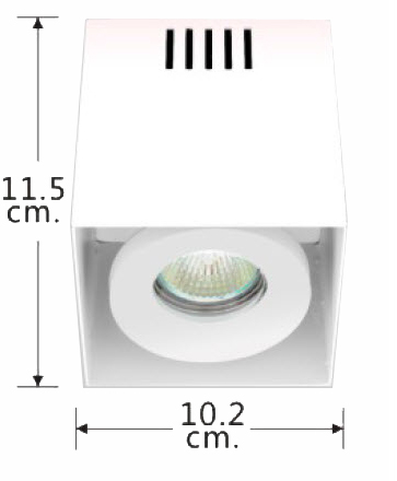 โคมไฟ Downlight ดาวน์ไลท์ฮาโลเจน MR16 เหลี่ยม ชนิดติดลอย สีขาว TSL-3-W-570-1
