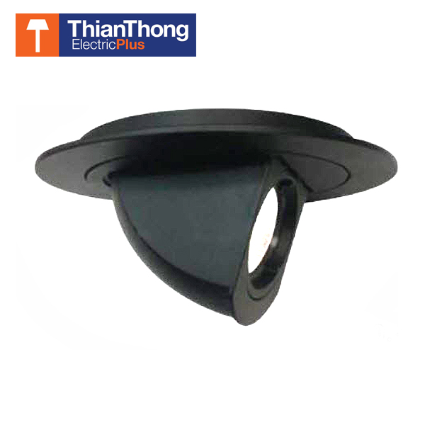 โคมไฟ Downlight ดาวน์ไลท์ฮาโลเจน MR16 กลมแบบปรับหน้าได้ สีดำ Black TSL-6-B-512