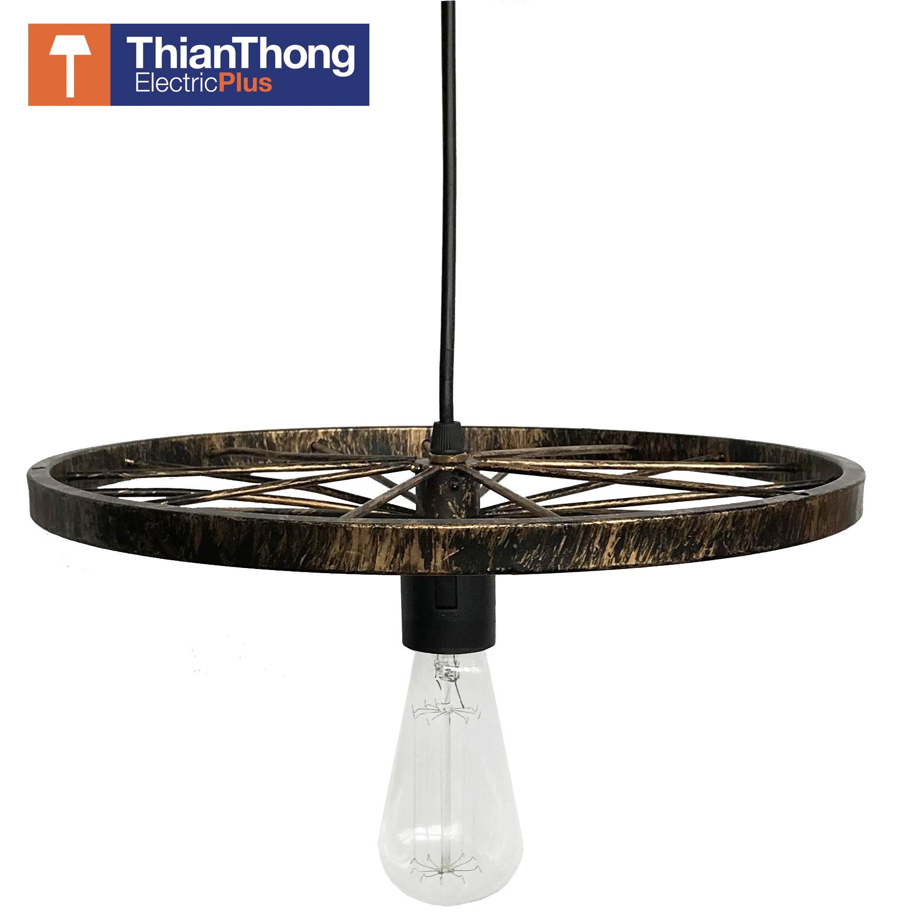 โคมไฟห้อย Cycle Pendant Light Loft Style E27 STW-Cycle-TT30 Brass black ทองรมดำ
