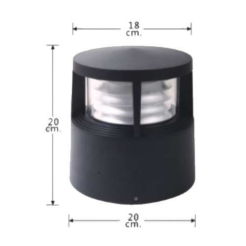 โคมไฟ หัวเสา ทรงกลมเล็ก สีดำ Aluminium ฺBlack TSL-11-012581D/BK
