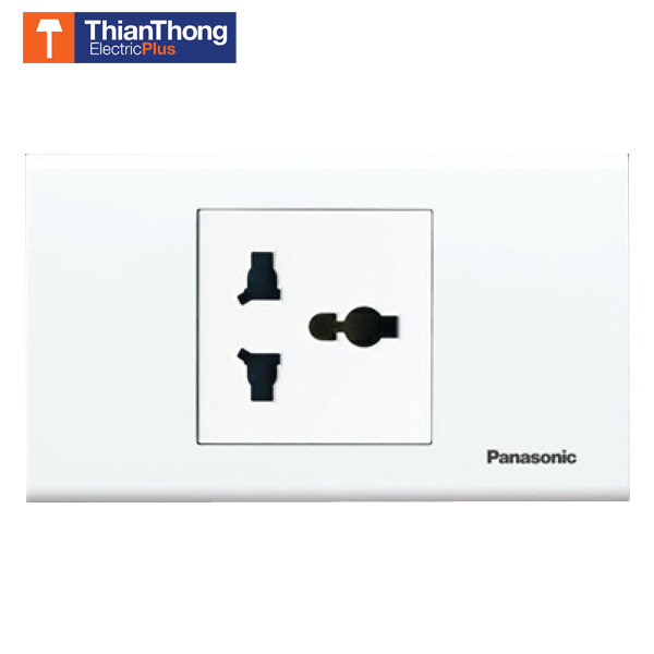 Panasonic เต้ารับอเนกประสงค์ พร้อมฝาหน้ากาก พานาโซนิค Universal Socket Set WEGP1041W 