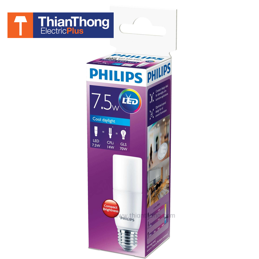 Philips หลอดไฟฟิลิปส์ LED Stick ทรงแท่ง E27 7.5W