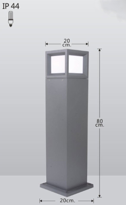 โคมไฟสนาม โคมเสาสนาม อลูมิเนียม เหลี่ยมสีเทา (Aluminium) Garden Light Gray TSL-11-23076-A/SG