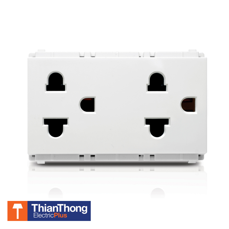 Philips เต้ารับคู่แบบมีสายดิน และม่านนิรภัย ฟิลิปส์ รุ่นลีฟ Duplex 2P+E US-EU Socket