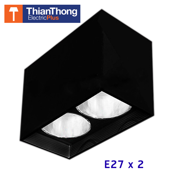 Downlight โคมไฟดาวน์ไลท์ติดลอย ทรงเหลี่ยมคู่ Double Square Mount ดำ TSL-3-TB-552-2 Black 
