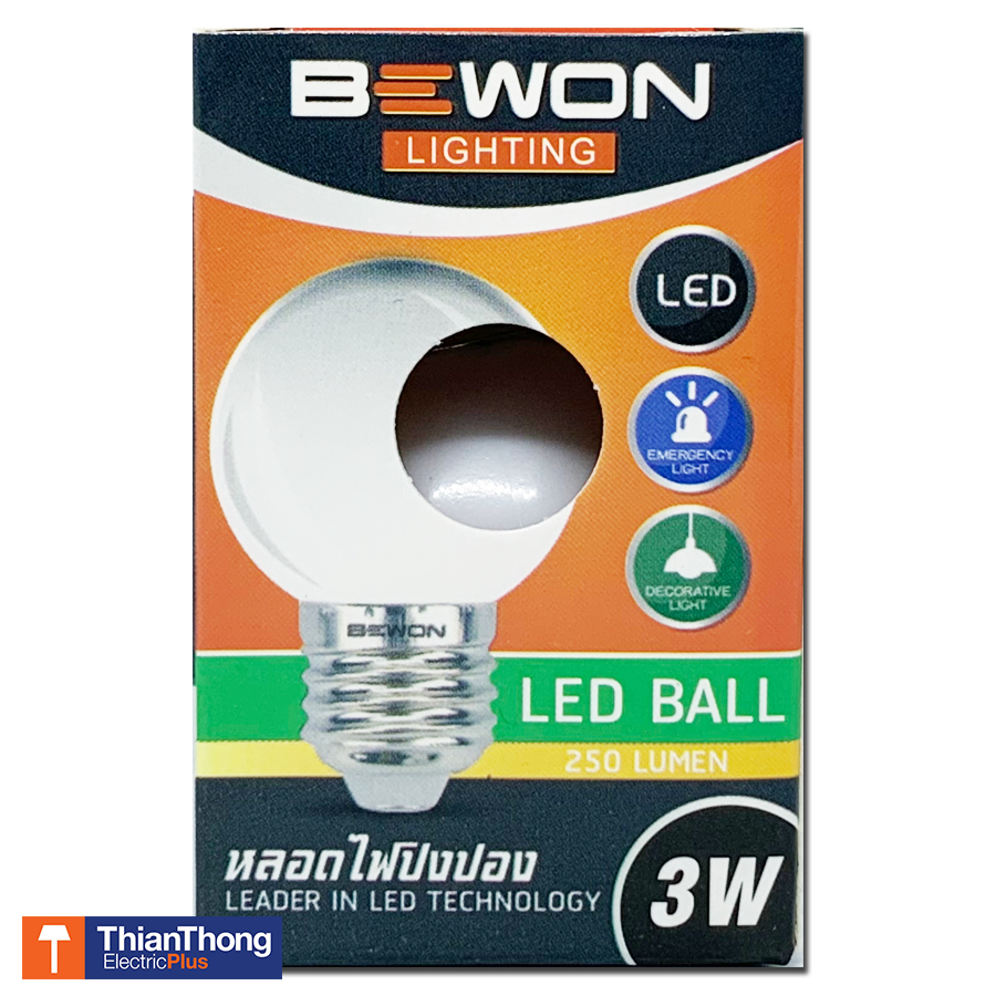 Bewon หลอดปิงปอง LED บีวัน 3W Warm White