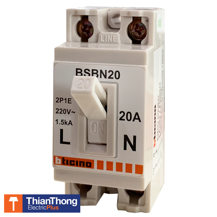 Bticino เซฟตี้เบรกเกอร์ บิทิชิโน Safety Breaker 10A / 15A / 20A BSBN10 BSBN15 BSBN20