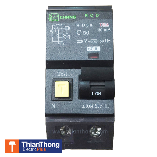 Chang Circuit Main Breaker RCBO 2P เมนเบรกเกอร์กันดูด 2 สาย ตราช้าง